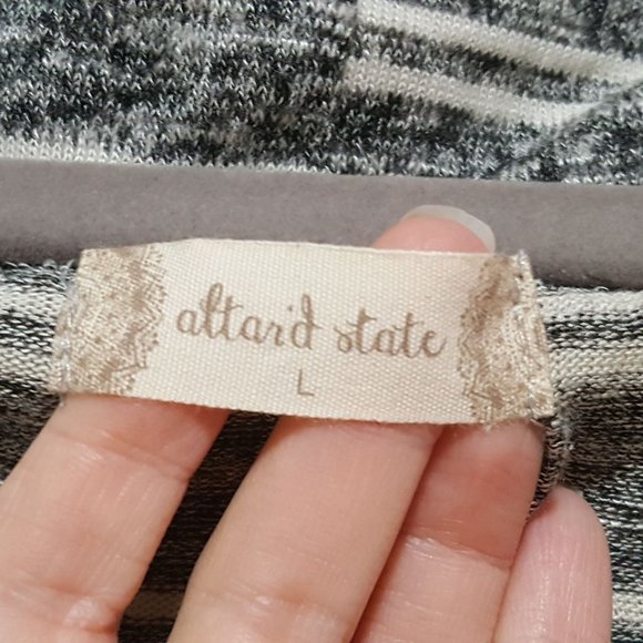 NWT Altar'd State Gray Stripe Cowl Neck Dress - Picture 3 of 10